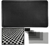 LUCA HOME - Felpudo Entrada Casa 30x55cm - Felpudo Goma Picos - Felpudo Exterior Lluvia - Alfombra Goma con puas Antideslizante - Fácil Limpieza - Felpudo Negro