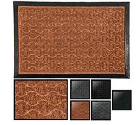 LUCA HOME - Felpudo Entrada casa de CIPRO Antideslizante, Felpudo, fácil Limpieza, Felpudo Absorbente alcolchado, Fepudo para Exterior e Interior (Marron Geometrico, 45x75 cm)