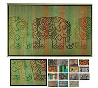LUCA HOME - Felpudo Entrada casa de Goma-Flocada 40x70 cm Arizona Forma Base Antideslizante- fácil Limpieza- Felpudo Absorbente Acolchado- Fepudo para Exterior e Interior (Elefante)