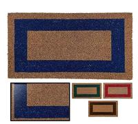 LUCA HOME - Felpudo Entrada casa - Felpudo Fibra de Coco Natural Antideslizante - Original y Elegante - Exterior e Interior - Resistente para hogar, Oficina, terraza y jardín (Azul, 50 x 90 cm)