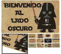 LUCA HOME - Felpudo Entrada casa Original y Divertido de Coco Natural - Felpudo de Coco Divertido Lado Oscuro 40x60 - Felpudo Ideal para Puerta Exterior o Pasillo