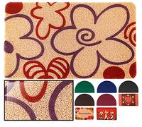 LUCA HOME - Felpudo Rizo Graz Flower Rectangular con Base Antideslizante Muy Absorbente, Felpudo 40x60cm Rizos PVC, Felpudo para Exterior e Interior