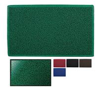 LUCA HOME - Felpudo Rizo Villena Verde Rectangular con Base Antideslizante Muy Absorbente, Felpudo 45x75cm Rizos PVC, Felpudo para Exterior e Interior