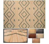 LucaHome - Alfombra Bambú Uganda para Interior: Cocina, Salón, Despacho y Dormitorio con Cenefa Antideslizante (Grecas, 80x150cm)