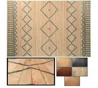 LucaHome - Alfombra de Bambú Uganda, Ideal para Interior, Cocina, Salón, Despacho, Dormitorio con Cenefa, Antideslizante (Rombos, 120x180cm)