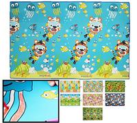 LucaHome - Alfombra Infantil para Colorear Kids Bajo el Mar 120x200cm Incluye 6 rotuladores | Alfombra educativa para Bebes Acolchado y Resistente | Alfombra Infantil Bebe Suelo Antideslizante