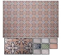 LucaHome - Alfombra Vinílica Trenzada Ghana Interior o Exterior - Cocina, Salón, Despacho, Dormitorio - PVC Antideslizante (Flor Rosa, 120x180cm)