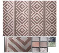 LucaHome - Alfombra Vinílica Trenzada Ghana para Interior o Exterior - Cocina, Salón, Despacho, Dormitorio - PVC Antideslizante - Rayas Rombos (120x180cm)