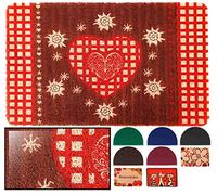 LucaHome - Felpudo Rizo Graz Corazón Rectangular 40x60cm Con Base Antideslizante Muy Absorbente, Rizos PVC Para Exterior e Interior
