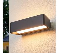 Lucande LED Lámpara de pared Led exterior Midvig (Moderno) en Negro hecho Aluminio (1 llama, lámparas para aplique, lámpara