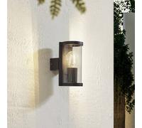Lucande aplique de exterior Zanta, altura 19,7 cm, IP65, negro