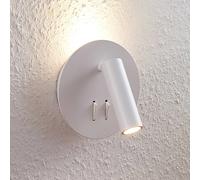 Lucande aplique de pared LED Magya, blanco, 2 luces. redondo