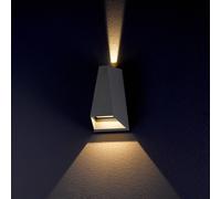 Lucande Aplique LED para exterior Jendrik, altura 17 cm, antracita