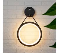 Lucande Aplique LED para exterior Mirco con sensor, anillo