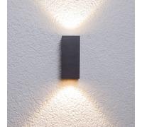 Lucande Aplique LED para exterior Tavi, altura 15 cm, negro