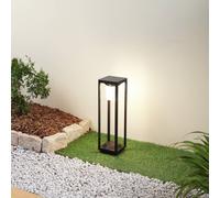 Lucande, baliza solar LED Nilea, 50 cm, negra, sensor