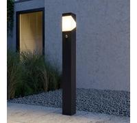 Lucande Bolardo luminoso Kiran, 100 cm, sensor, gris, IP44, E27