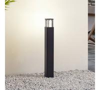 Lucande, bolardo luminoso LED Dakil, negro, aluminio