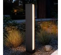 Lucande LED Lámpara para exterior Lirka (Moderno) en Negro hecho de Aluminio (2 llamas, iluminación senderos, baliza farola