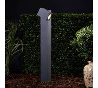 Lucande Bolardo luminoso LED Lorik con cabezal flexible, gris