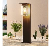 Lucande Bolardo luminoso Semka, 65 cm, antracita, vidrio, aluminio