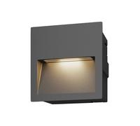 Lucande Bombillas LED iluminación de escaleras exterior en gris oscuro, | foco empotrable de pared ip54 protección contra polvo y salpicaduras, moderno, 3000 k blanco cálido, de aluminio para