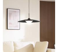Lucande Lámpara colgante LED Foco, negra, metal, Ø 50 cm