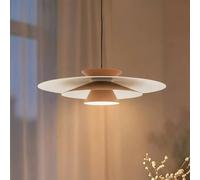 Lucande Lámpara colgante LED Livie, beige, aluminio, Ø 50 cm