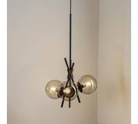 Lucande Lámpara colgante Sotiana, 3 luces, redonda, negra