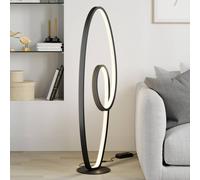 Lucande Lámpara de pie LED Bronwyn, 122cm, antracita, aluminio