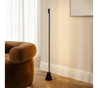 Lucande lámpara de pie LED Linija, negra, altura 110 cm, sensor