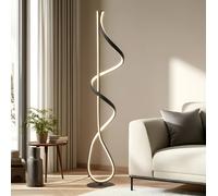 Lucande Lámpara de pie LED Rodado, negro, 132 cm, aluminio
