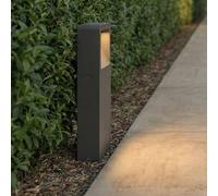 Lucande Lámpara sobremuro LED Leya, 35 cm, antracita, metal, IP54