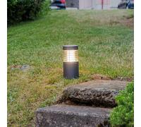 Lucande Lámpara sobremuro LED Lucius, 27 cm, antracita, IP54