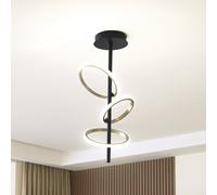 Lucande Plafón LED Madu, negro, metal, 75 cm de altura