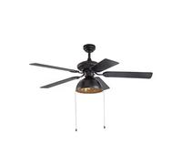Lucande ventilador de techo con luz en negro, oro, lámpara | e27, vintage, madera, con giro reversible para sala de estar, salón, dormitorio, comedor