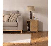 Lucca mesa auxiliar de madera maciza de mango y ratán