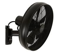 Lucci Air Ventilador de pared Breeze con mando a distancia, acero negro, 460 x 460 x 350 mm