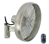 LUCCI AIR Ventilador de pared Breeze con mando a distancia, ventilador de pared con función giratoria automática, diámetro de 46 cm, acero
