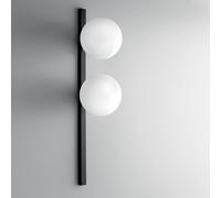 Luce Ambiente Design Aplique de pared Enoire, altura 60 cm, negra, metal/vidrio, 2 luces.