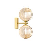 Luce Ambiente Design Aplique de pared HONEY, altura 34 cm, color latón/crema, 2 luces.