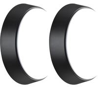 Luceco Eco Luz LED Exterior de Mamparo, Iluminación Exterior Decorativa, Redonda, Negra, IP54, 10W, 700lm, 4000K, EBER10S40 (Paquete de 2)