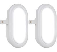 Luceco Eco Mini Luz LED Exterior de Mamparo, Iluminación Exterior Decorativa, Ovalada, Blanca, IP54, 5,5W, 450lm, 4000K, EBE5O40W (Paquete de 2)