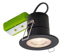 Luceco F-Eco - Foco empotrable fijo (450 lm, 5 W, IP65, 3000 K, bisel negro)