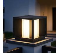 Luces de tapas de postes solares Luces de pilar solares modernas para exteriores LED solar impermeable Accesorio de iluminación de columna exterior Paisaje exterior Luz de pilar Cerca Linternas de