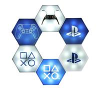 Luces LED hexagonales PlayStation - Producto oficial, decoración de sala de juegos personalizable, iluminación controlada por remoto y modos reactivos a la música