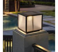 Luces LED solares para tapas de postes Luz de pilar con energía solar Luz de poste moderna para exteriores IP65 Lámparas de pilar de columna a prueba de agua con cerca remota Tapas de cubierta