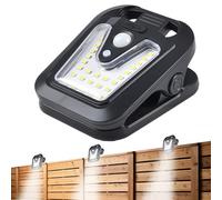 Luces solares de movimiento para exteriores, impermeables, recargables por | Lámpara solar con clip para jardín, patio, terraza, porche, camino, escalera, balcón, entrada, pasarela, barandilla de césped