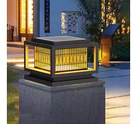 Luces solares de poste con control remoto, luces LED para puerta al aire libre, columna de porche, cubierta de valla, linterna exterior impermeable para muelle de buzón