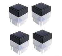 Luces solares LED de columna, paquete de 4, lámpara de pared moderna para exteriores para jardín, patio, camino, opciones de luz cálida y blanca, diseño compacto de ABS (luz amarilla cálida)